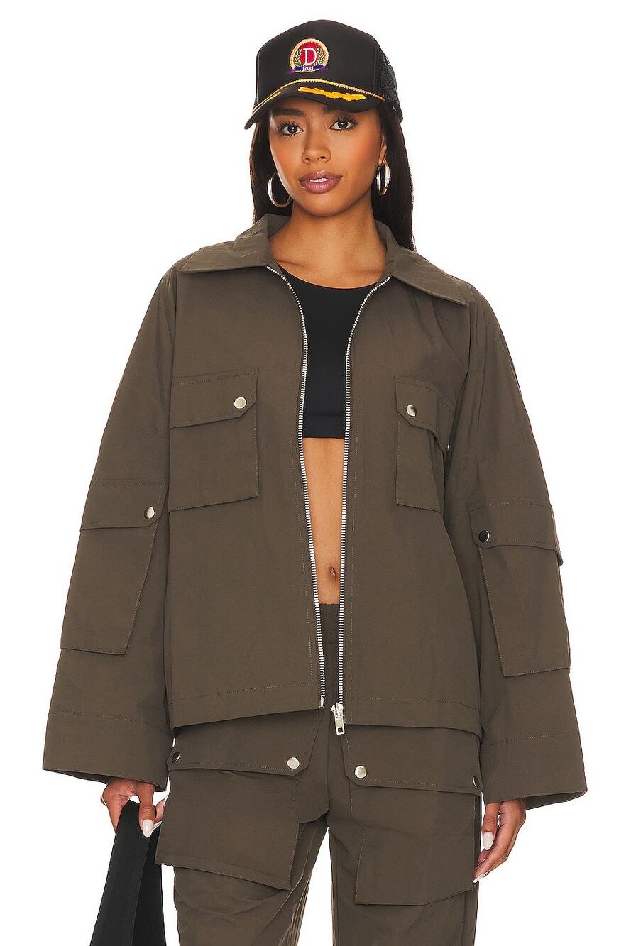 BY.DYLN Zach Zip Front Ripstop Jacket Oversized Utility Streetwear Y2K Fall MD